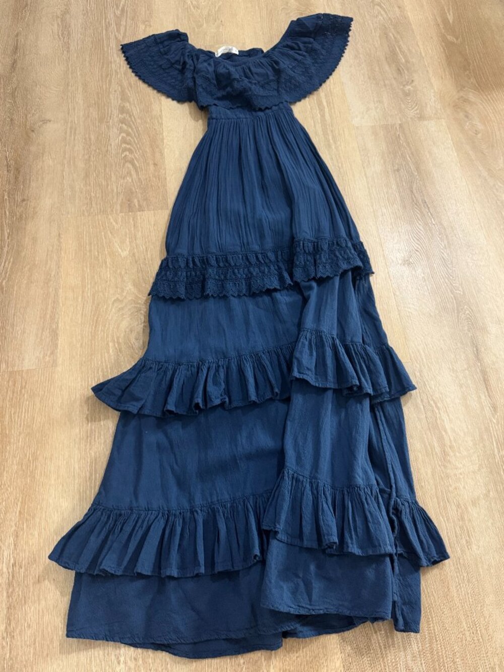 Altar’d State Navy Tiered Ruffle Maxi Dress | XS | NEW